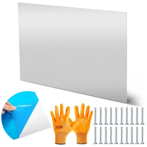 0.125" x 24"x 36" 5052-H32 Aluminum Sheet with Protective Film, Corrosion-resistant Weldable Rectangle Aluminum Plate with 20 Pcs Screws and Working Gloves for Industrial Signage Prototyping DIY Craft