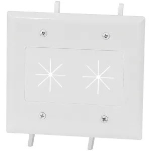 2-Gang Cable Plate with Flexible Opening (White)
