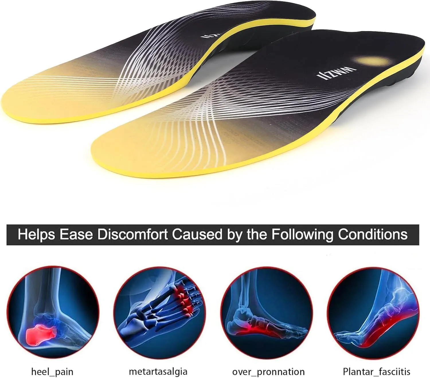 (2025) Plantar Fasciitis Insoles for Women & Men - Orthotic Arch Support Insoles for Pain Relief - Cushioned Shoe Inserts for Standing All Day, Work Boots, Flat Feet & Heel Spurs - Comfortable