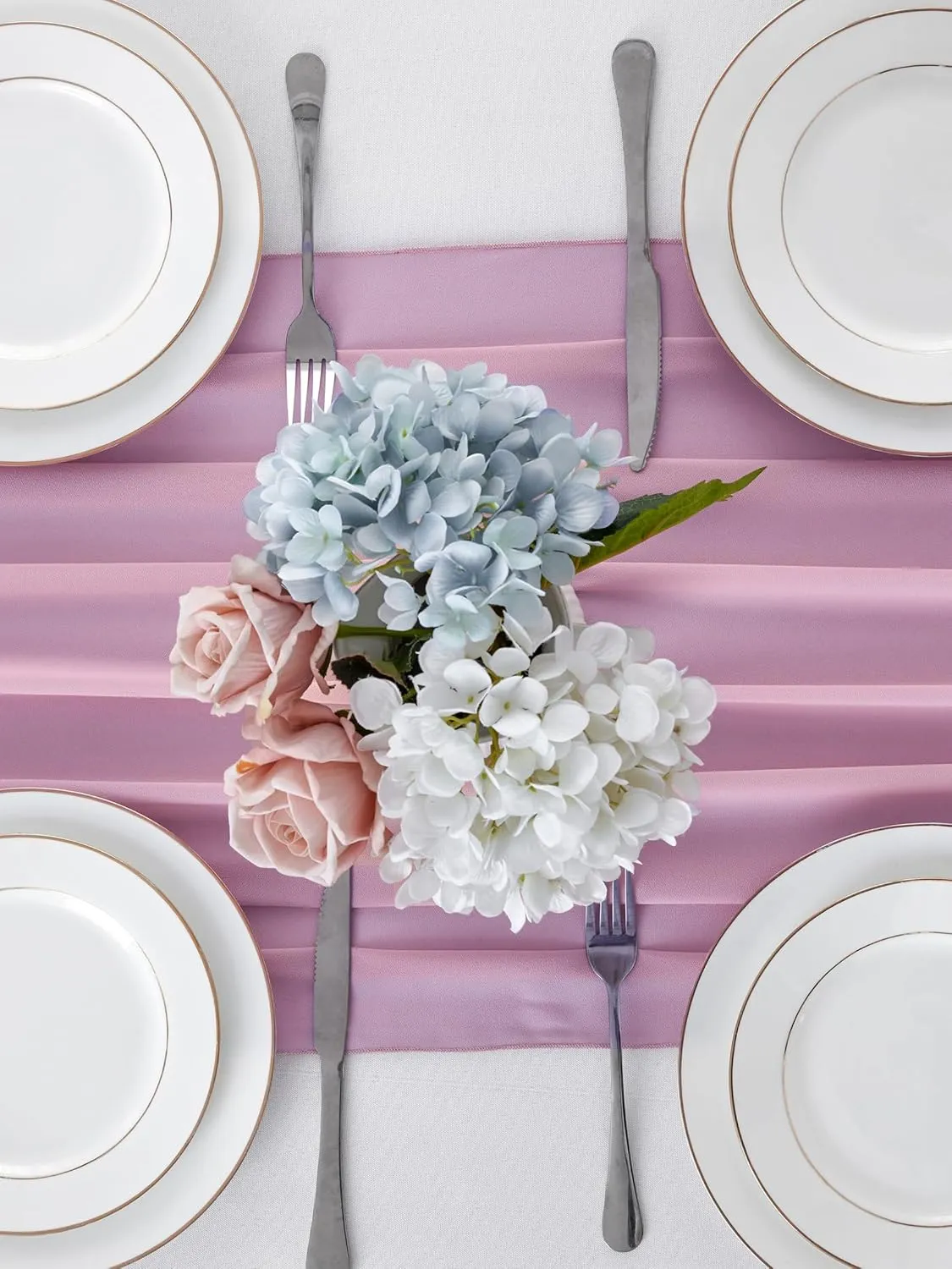 29x120 Inches 10 Pack Dusty Pink Chiffon Table Runner 10Ft Sheer Wedding Table Runner Romantic Tulle Table Runner for Rustic Wedding Decor Birthday Party Bridal Baby Shower Table Decoration