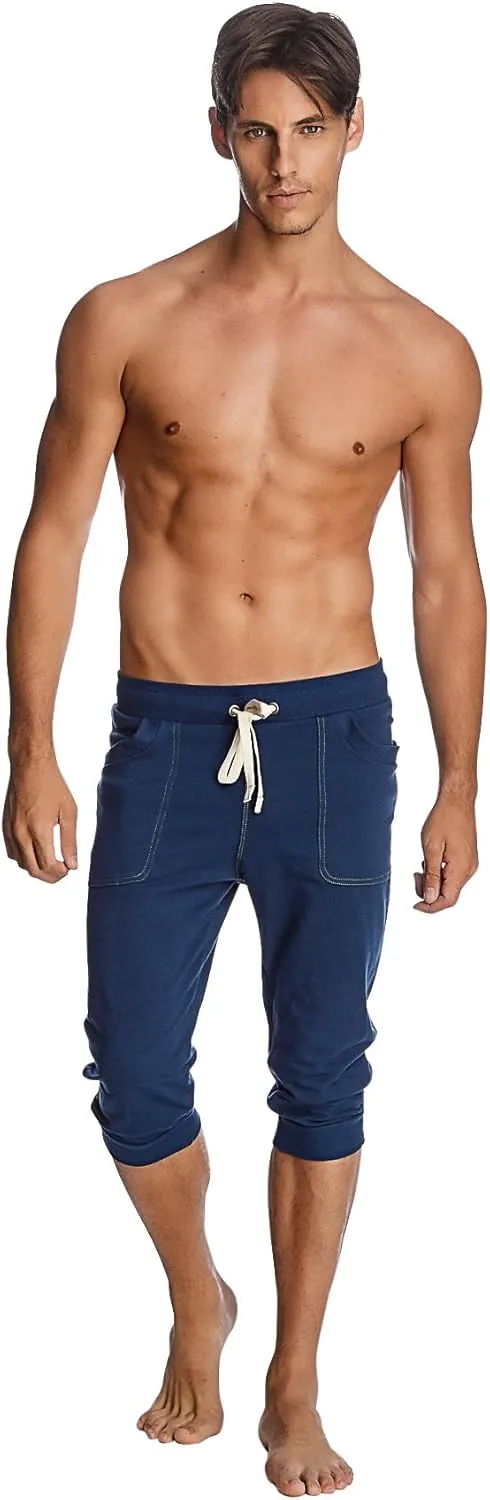 4-rth Men's Transition Cuffed Yoga Jogger Pant Modal French Terry Made in America Caliifornia Stretch Fit European Style