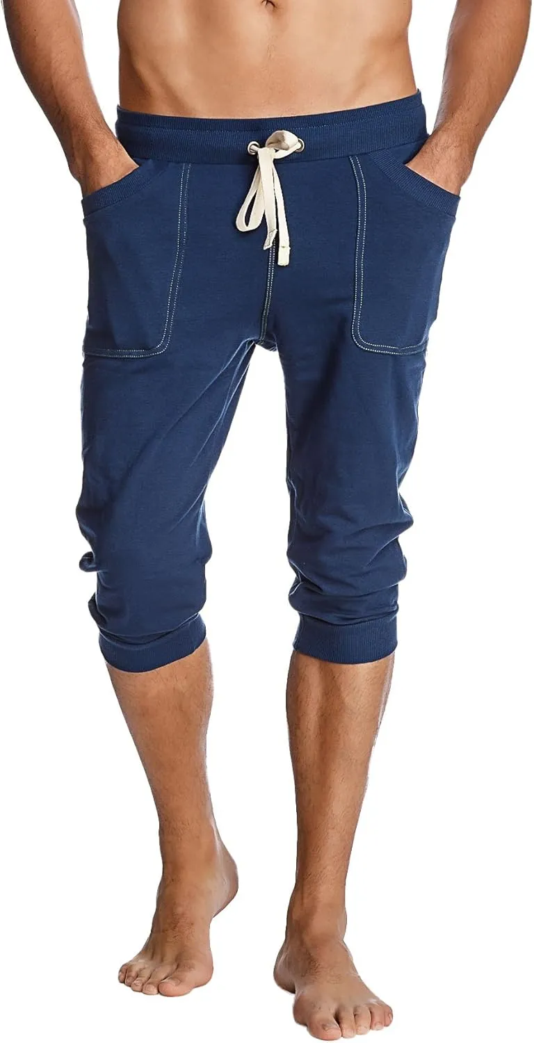 4-rth Men's Transition Cuffed Yoga Jogger Pant Modal French Terry Made in America Caliifornia Stretch Fit European Style