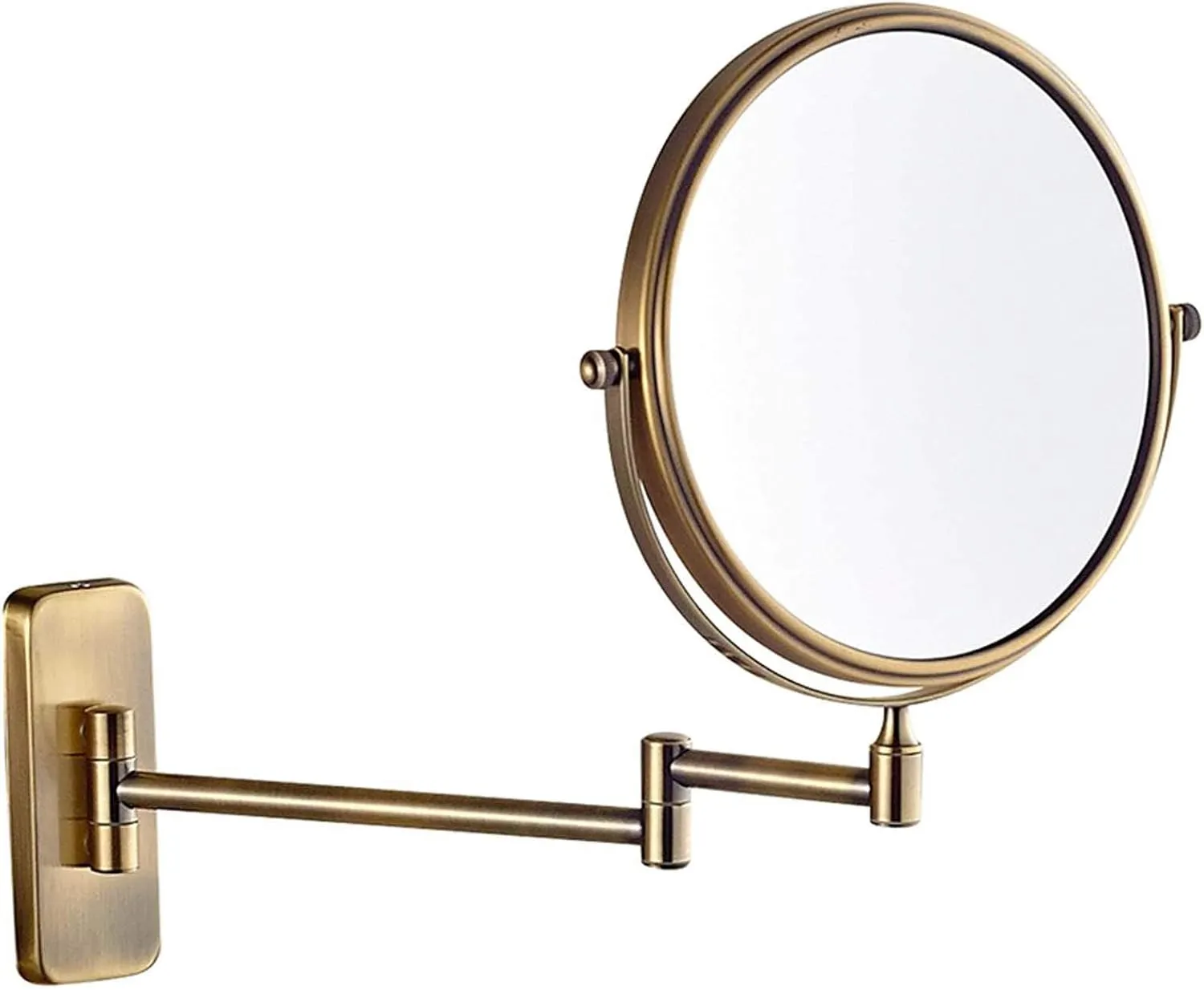 8 Inch Wall Mounted Makeup Mirror, 3X/5X/7X/10X Magnification Makeup Mirror Adjustable Height Double-Sided Mirrors for Bathroom Vanity, for Bedroom/Hotel(D,10X)