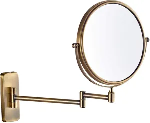 8 Inch Wall Mounted Makeup Mirror, 3X/5X/7X/10X Magnification Makeup Mirror Adjustable Height Double-Sided Mirrors for Bathroom Vanity, for Bedroom/Hotel(D,10X)