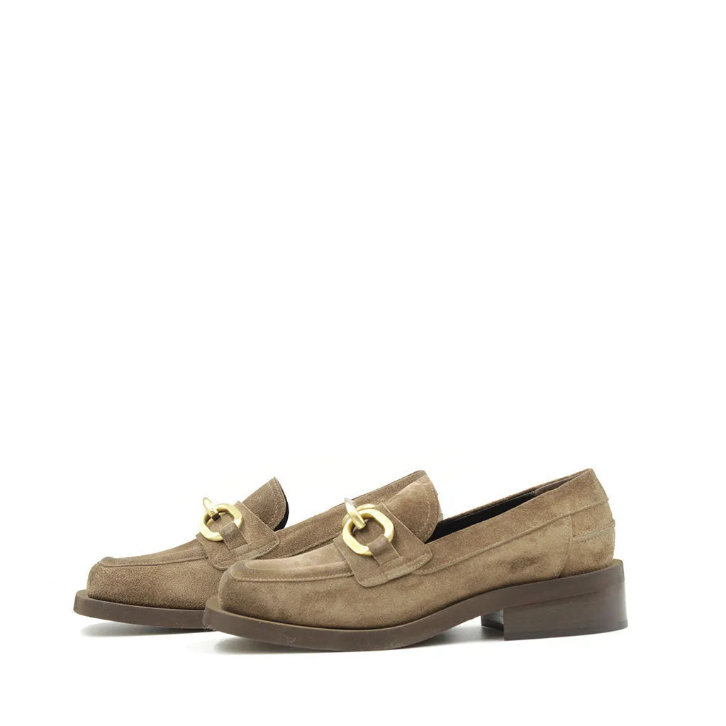 9160A Brown Suede Women's Loafers