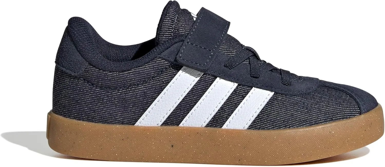 adidas Unisex-Child Vl Court 3.0 Elastic Lace & Strap Sneaker