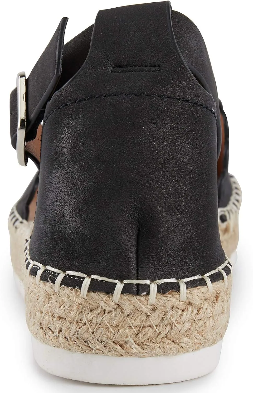 Alexis Leroy Women's Closed Toe Hollow Out Vamp Ankle Strap Platform Espadrille Sandals