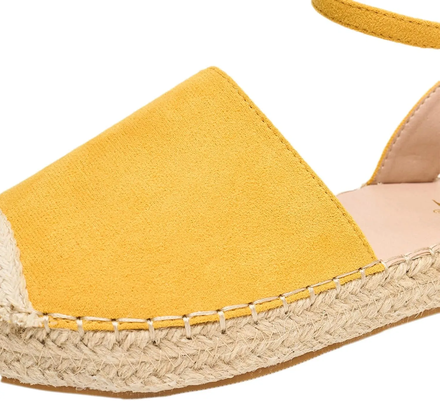 Alexis Leroy Women's Closed Toe Hollow Out Vamp Ankle Strap Platform Espadrille Sandals