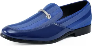 Amali Fay Velvet Men’s Slip-On Shoes with Gold Chain Ornament Dress Shoes for Men Velvet Formal Loafers for Men The Original Smoking Men Tuxedo Dress Shoes
