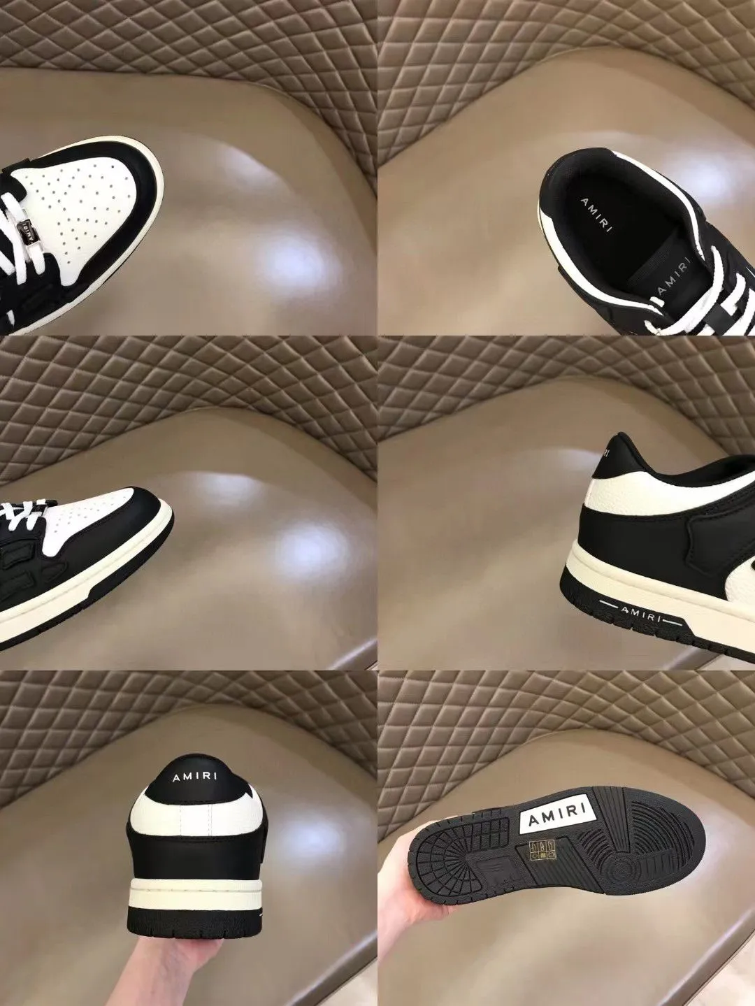 AMIRI || White And Black Skel-Top Low Leather Bone Runner Sneakers