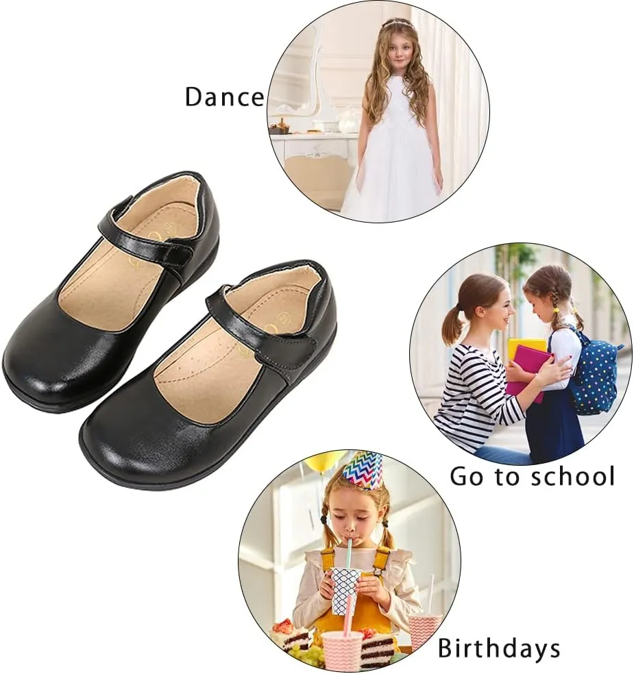 Amtidy Girls School Uniform Shoes Mary Jane School Wedding Party Flat Shoes
