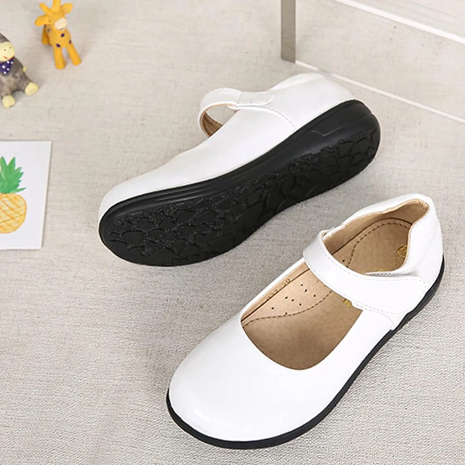 Amtidy Girls School Uniform Shoes Mary Jane School Wedding Party Flat Shoes