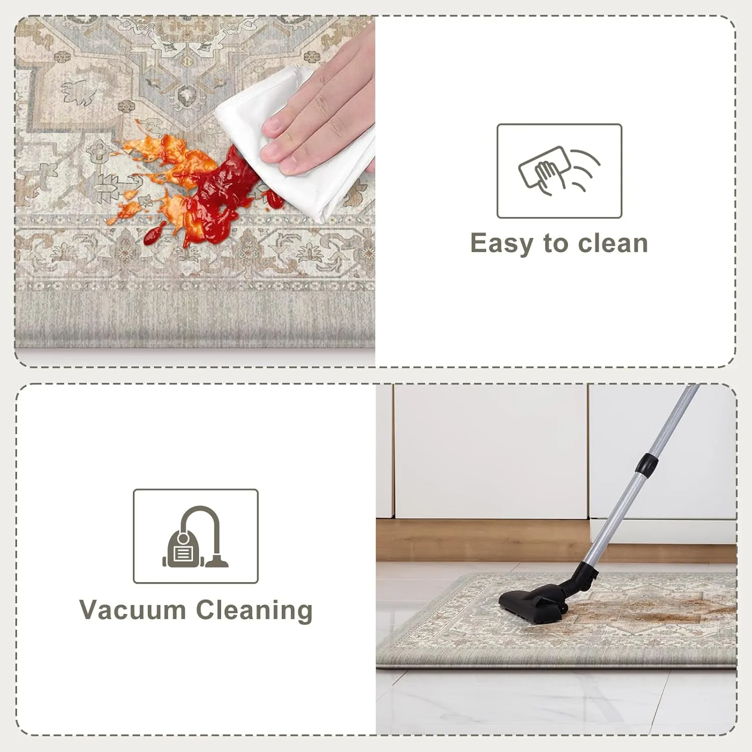 Anti Fatigue Mats for Kitchen Floor, Cushioned Kitchen Floor Mats Kitchen Rugs Non-Slip Rubber, Ergonomic Waterproof Kitchen Sink Mat for Home Office Laundry(Light Grey)