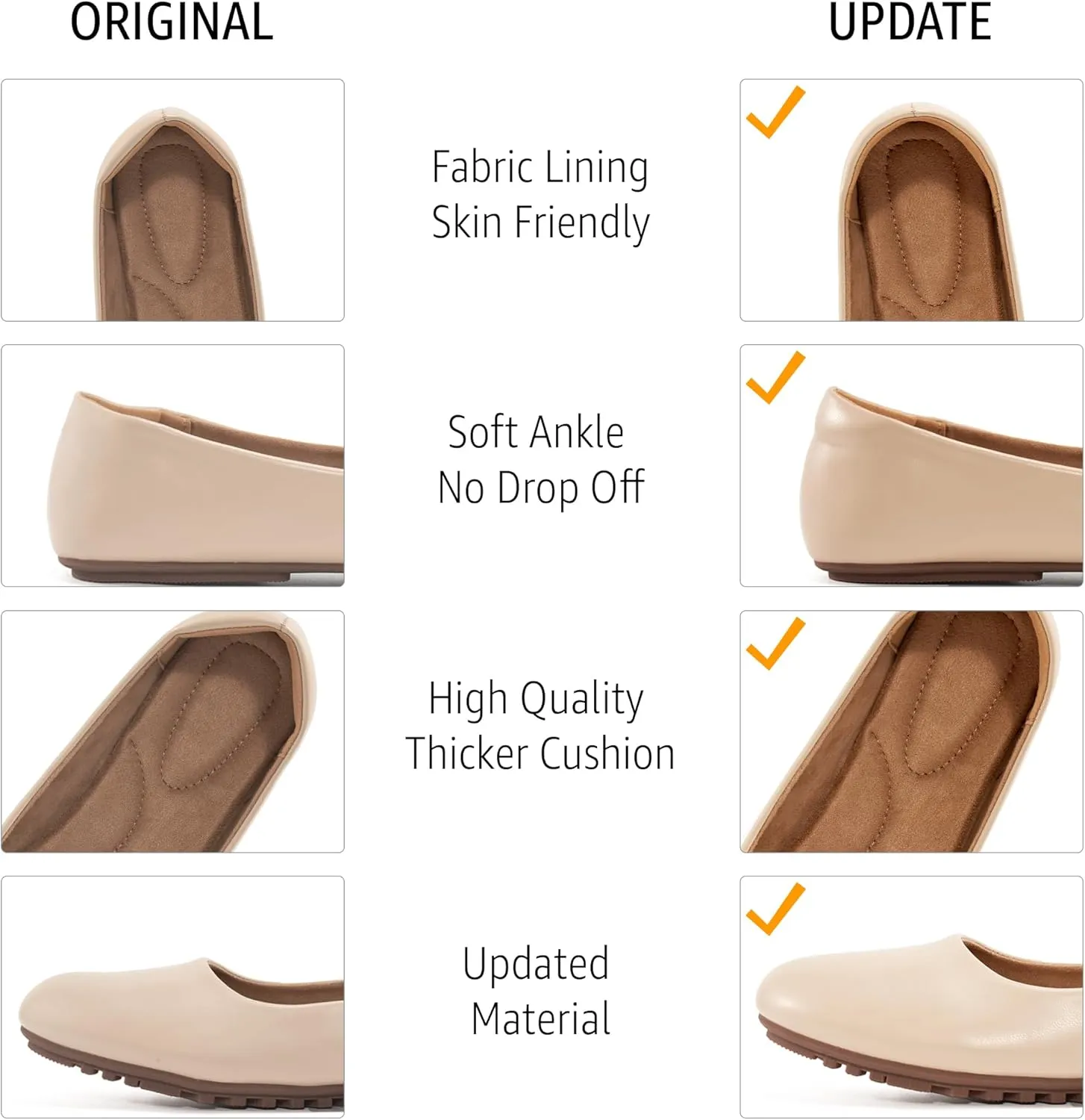 Aomigoct Flats for Women Ballets Shoes: Dress Slip Comfortable Work Flats - Casual Ladies Wedding Walking Flat