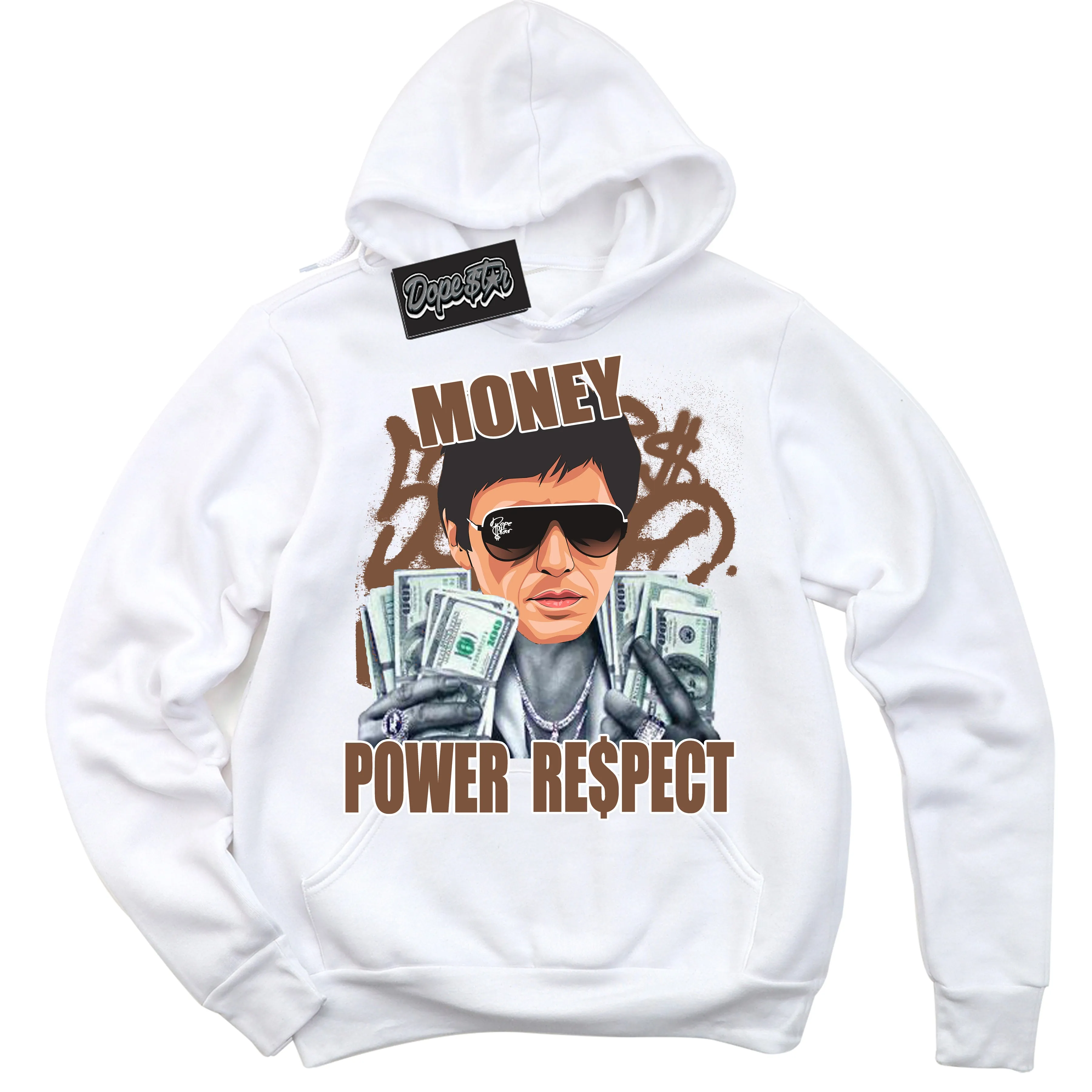 Archaeo Brown White 1s Sneaker Hoodie Tony Montana Graphic