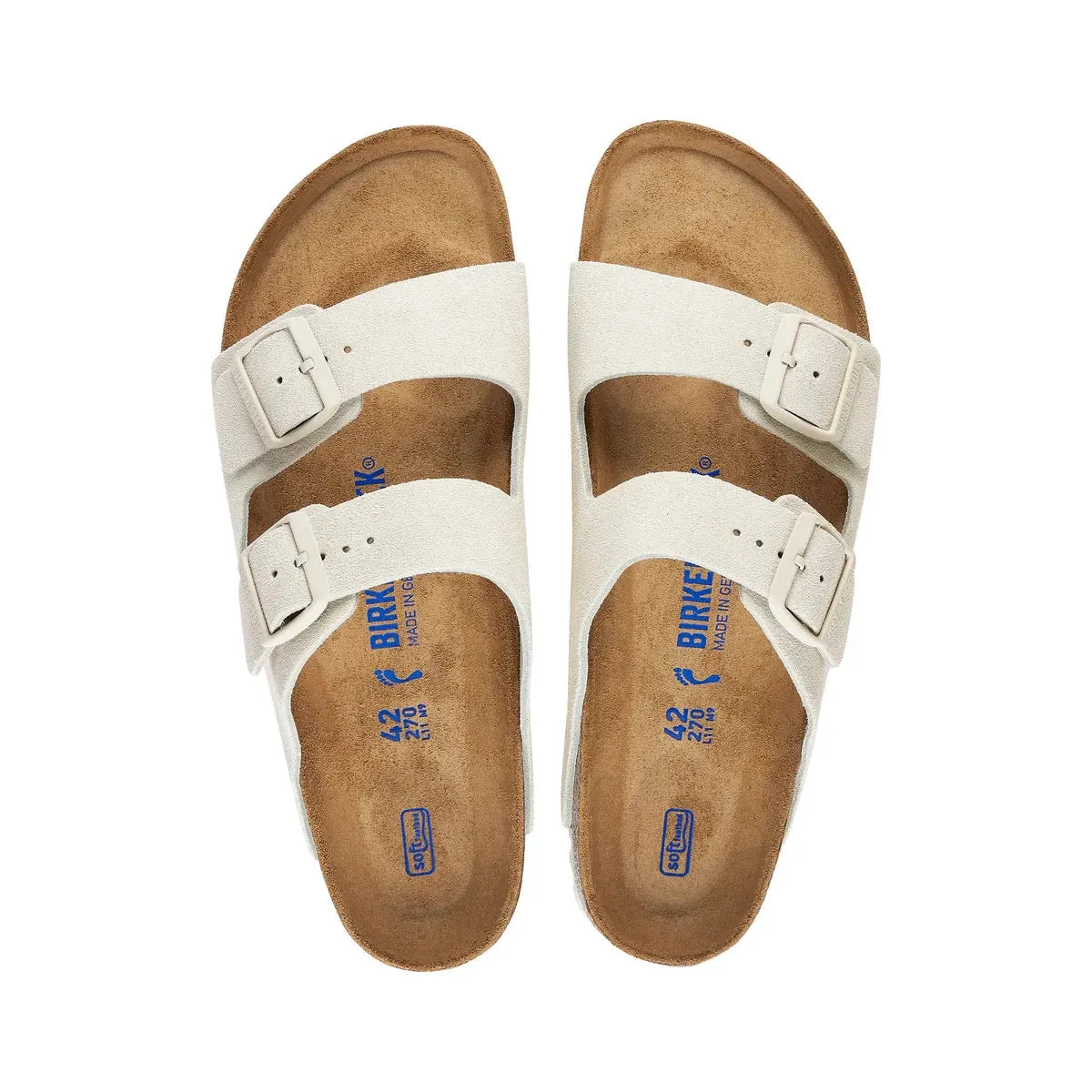 Arizona Soft Footbed - Suede Leather - Antique White - Regular