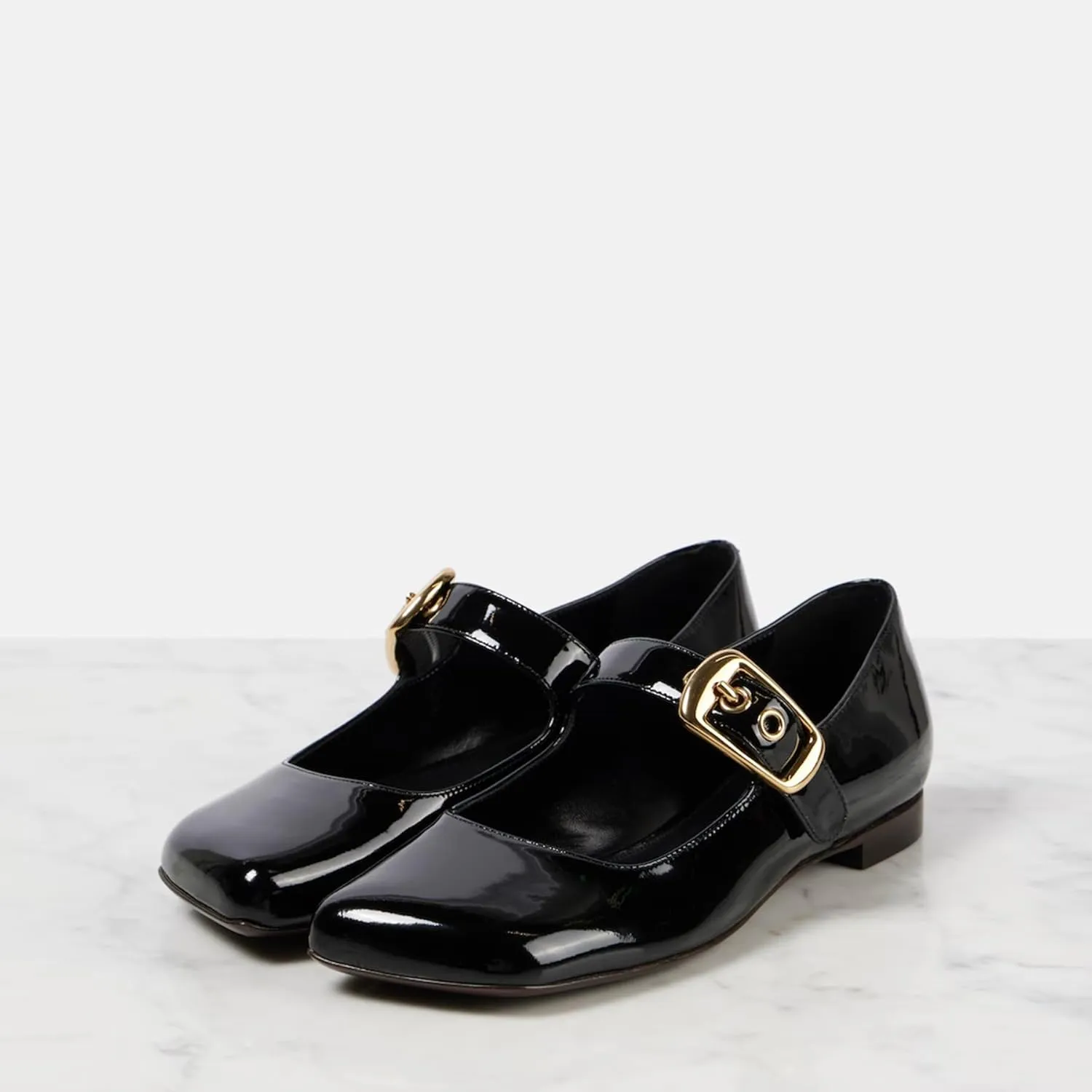 Arqa Ballet Mary Jane Flats for Women with a Buckle Cushioned Leather Insole & Leather Piping Low Heel Flats Fashionable Comfortable Square Toe Summer Spring Shoes