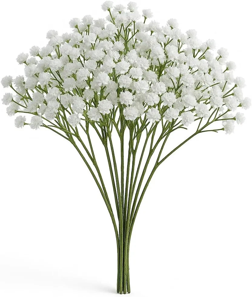 Artificial Gypsophila Flowers 30 Stems - Realistic Fake Baby's Breath for Wedding Centerpieces, Home Decor, Party Arrangements (White, UV Resistant)