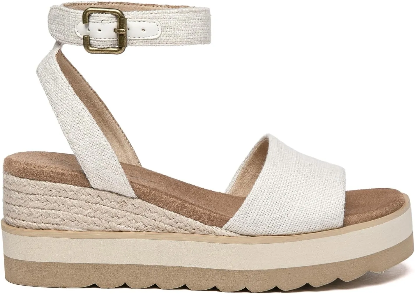 Athlefit Women's Platform Sandals Buckle Ankle Strap Open Toe Espadrille Wedge Sandals