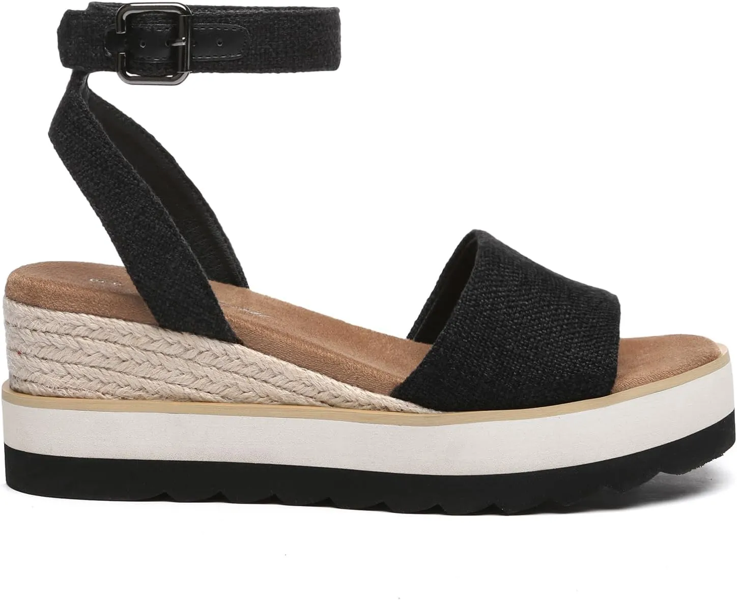 Athlefit Women's Platform Sandals Buckle Ankle Strap Open Toe Espadrille Wedge Sandals