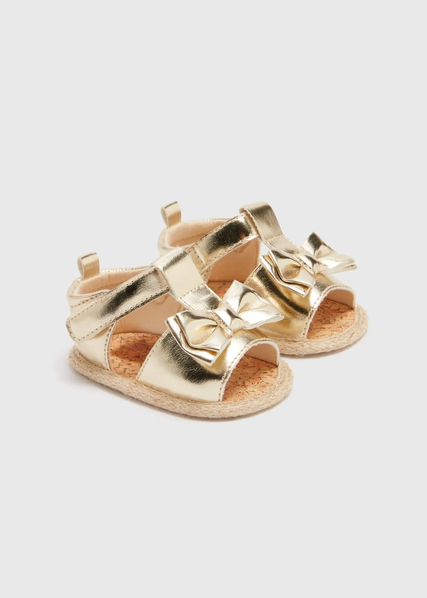 Baby Gold Bow Espadrille Sandals (Newborn-18 mths)  C303509