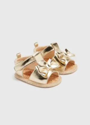 Baby Gold Bow Espadrille Sandals (Newborn-18 mths)  C303509