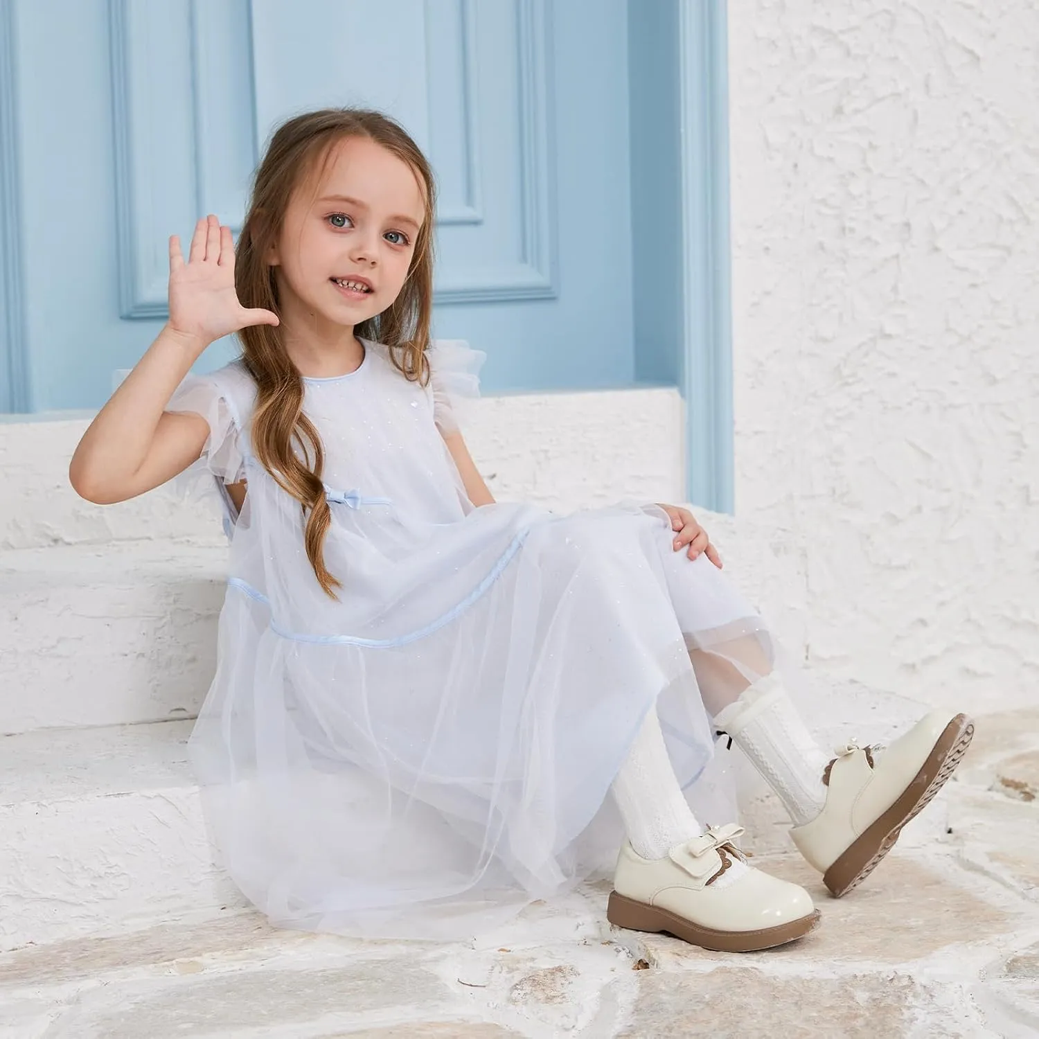 Balabala Little Girls Mary Jane Princess Dress Shoes - Toddler Girls Ballet Flats for School, Party and Wedding