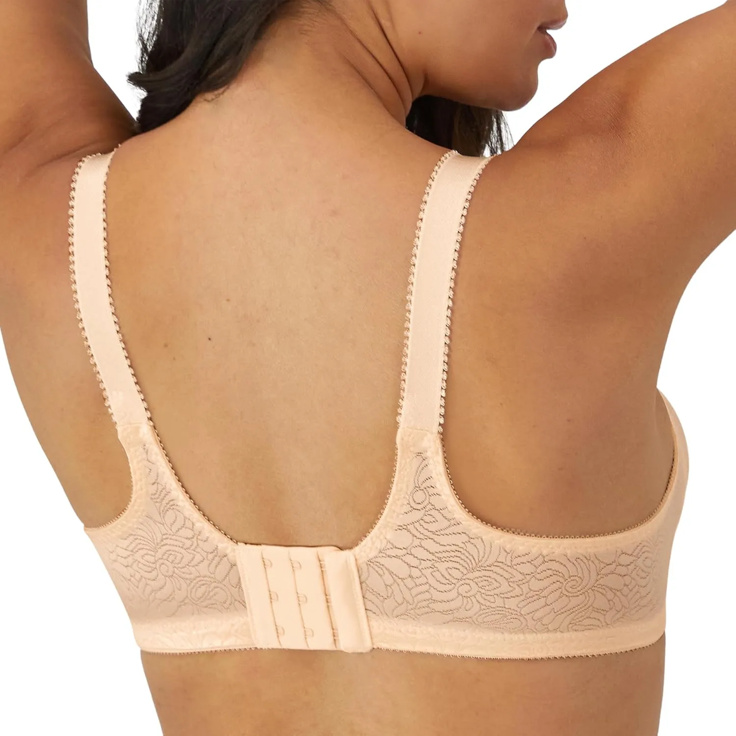 Bali Women's Double Support Wireless, Lace Bra with Stay-in-Place Straps, Full-Coverage