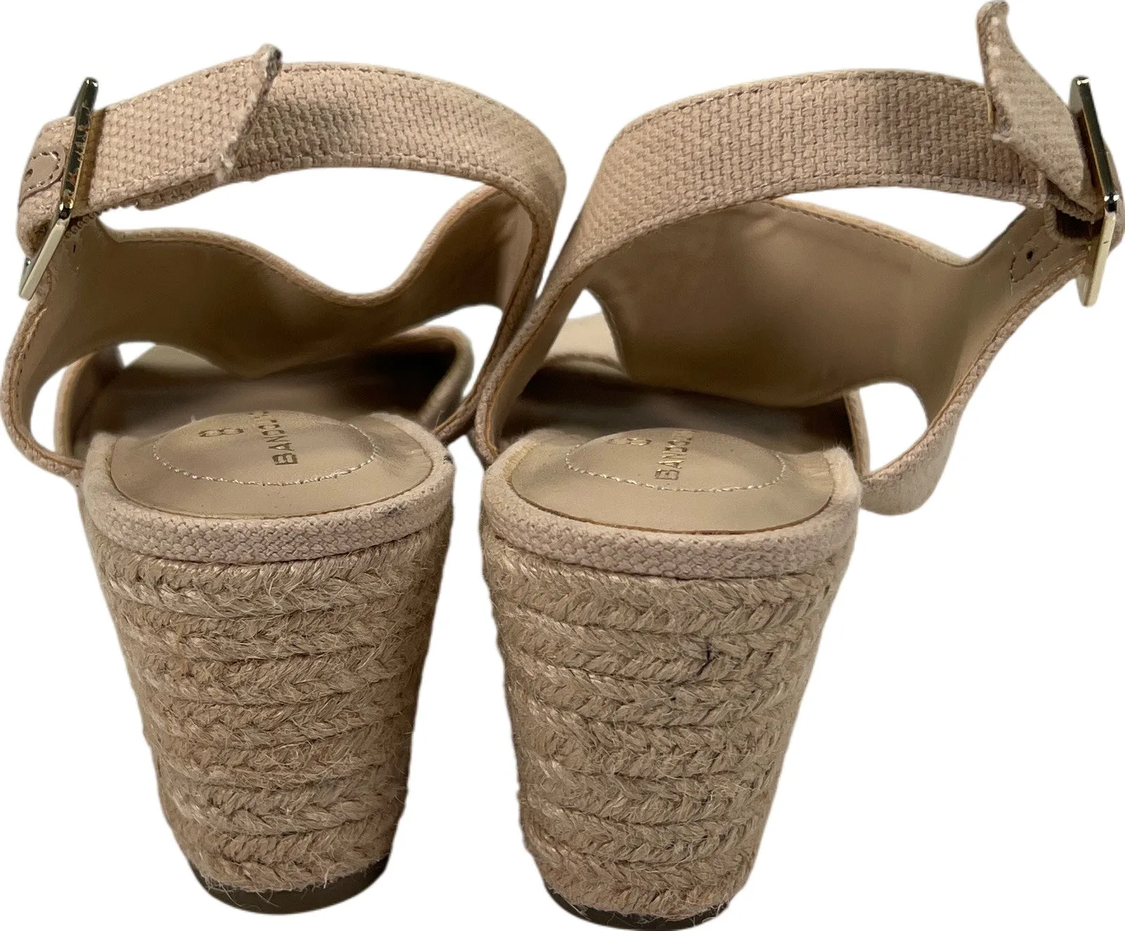 Bandolino Women’s Light Beige Open Toe Slingback Espadrille Wedge Sandals - 6.5