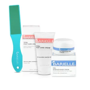Barielle Royal Duo Bundle - Includes Barielle Nail Strengthener 1oz, Foot Care Cream 2.5oz and Bonus Pedicure Callus Remover