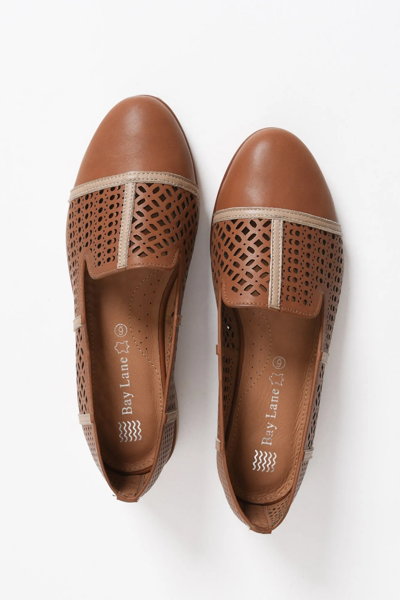 Bayliss Tan Leather Cut Out Loafer