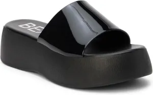 BEACH by Matisse Womens Solar Platform Slide Casual Sandals Casual Mid Heel 2-3" - Black