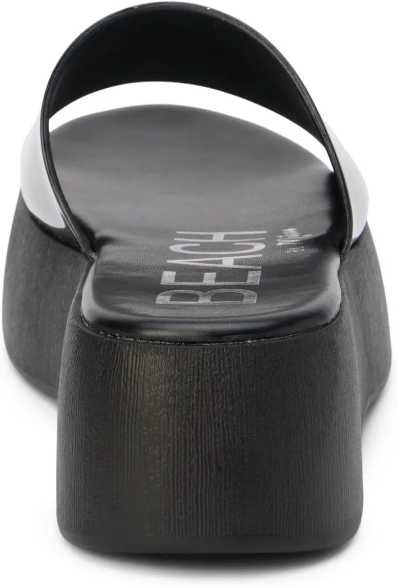 BEACH by Matisse Womens Solar Platform Slide Casual Sandals Casual Mid Heel 2-3" - Black