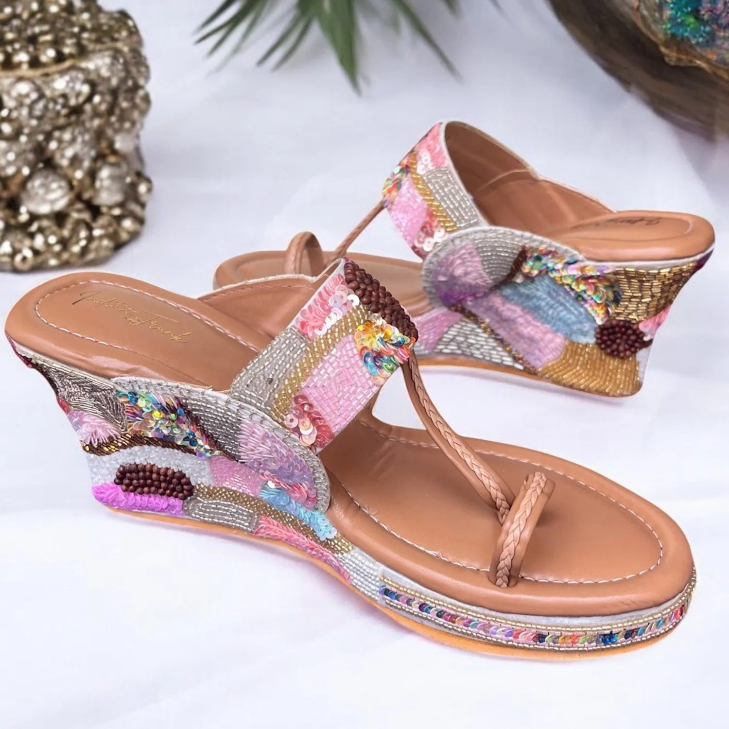 Beaded Grace Wedge Heel