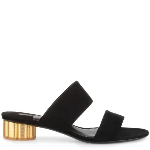 Belluno 30 black suede sandal