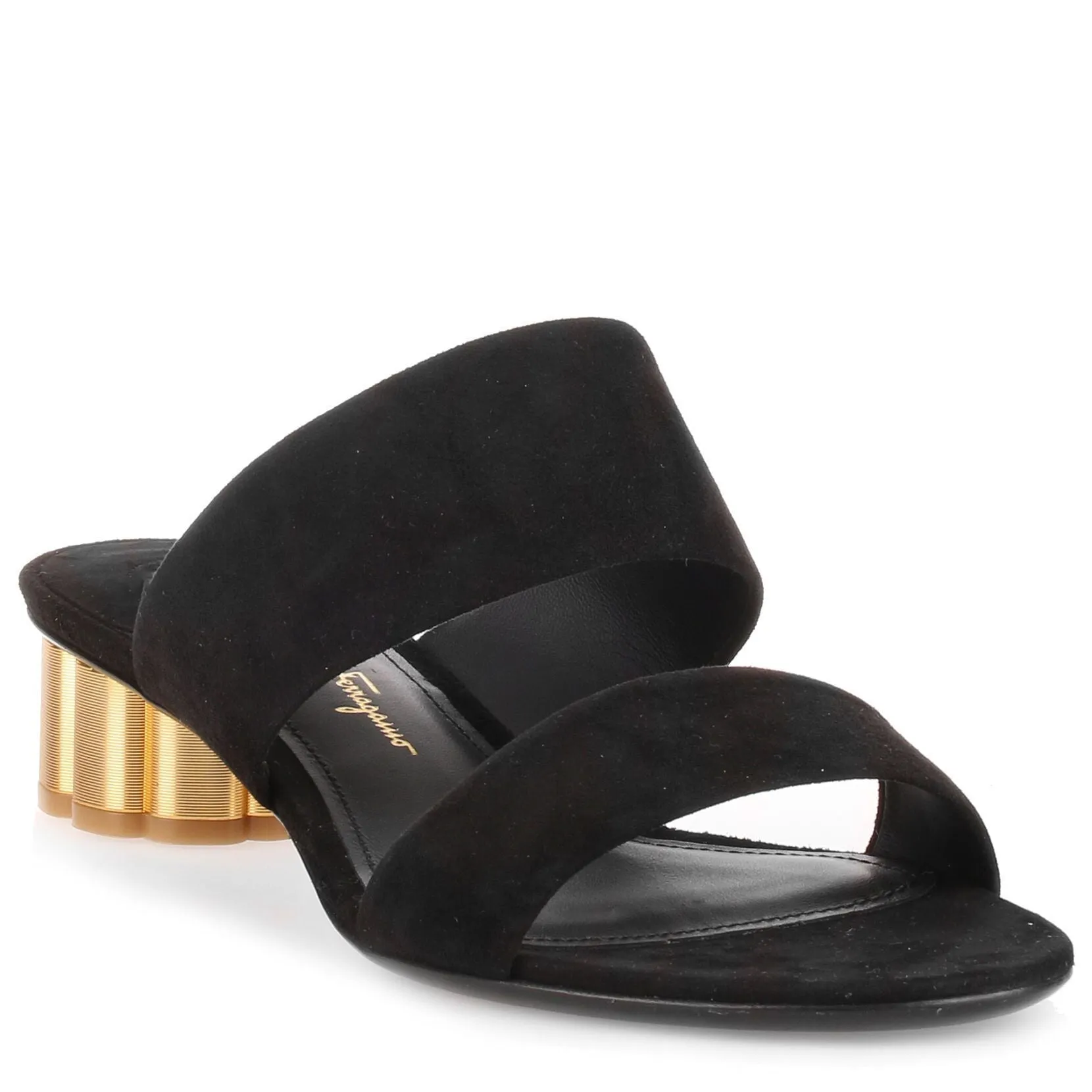 Belluno 30 black suede sandal