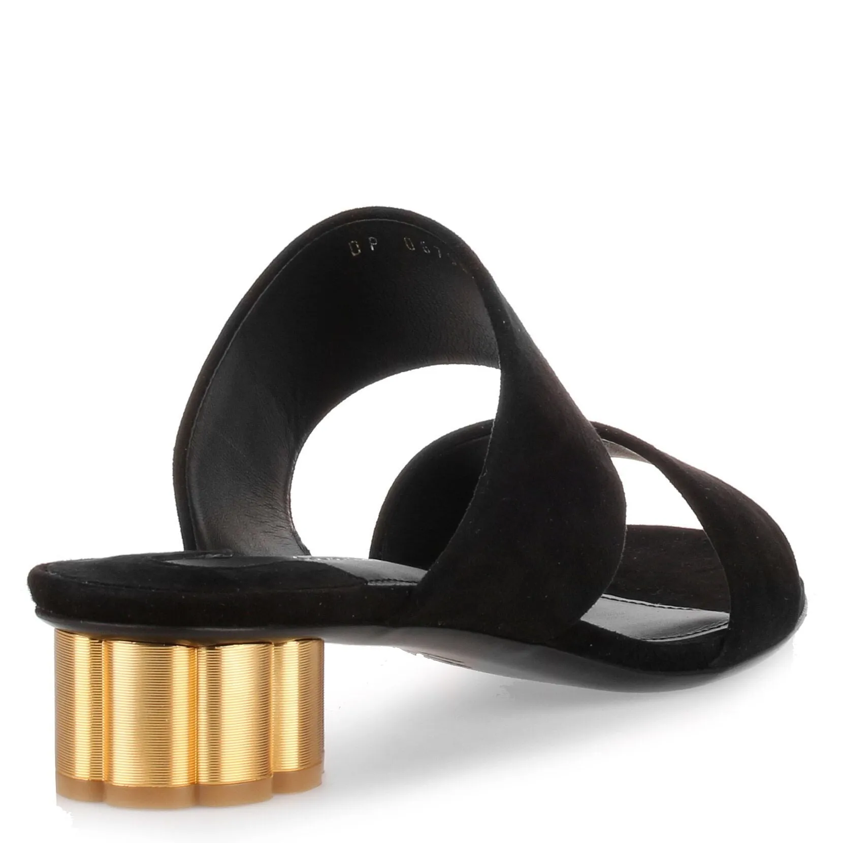 Belluno 30 black suede sandal