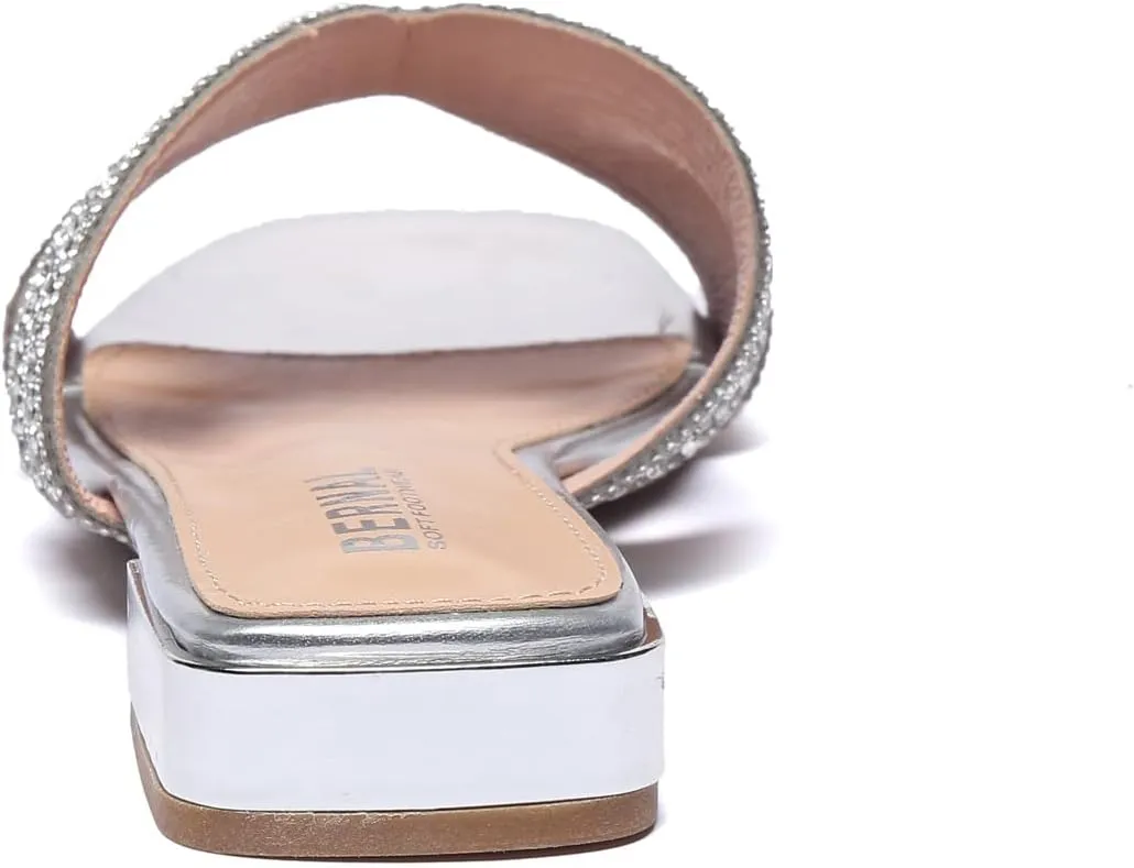 Bernal Women Sparkle Rhinestone Slide Sandals Fashion Outdoor Slip On H-Band Flat Slippers Summer Beach Sandals
