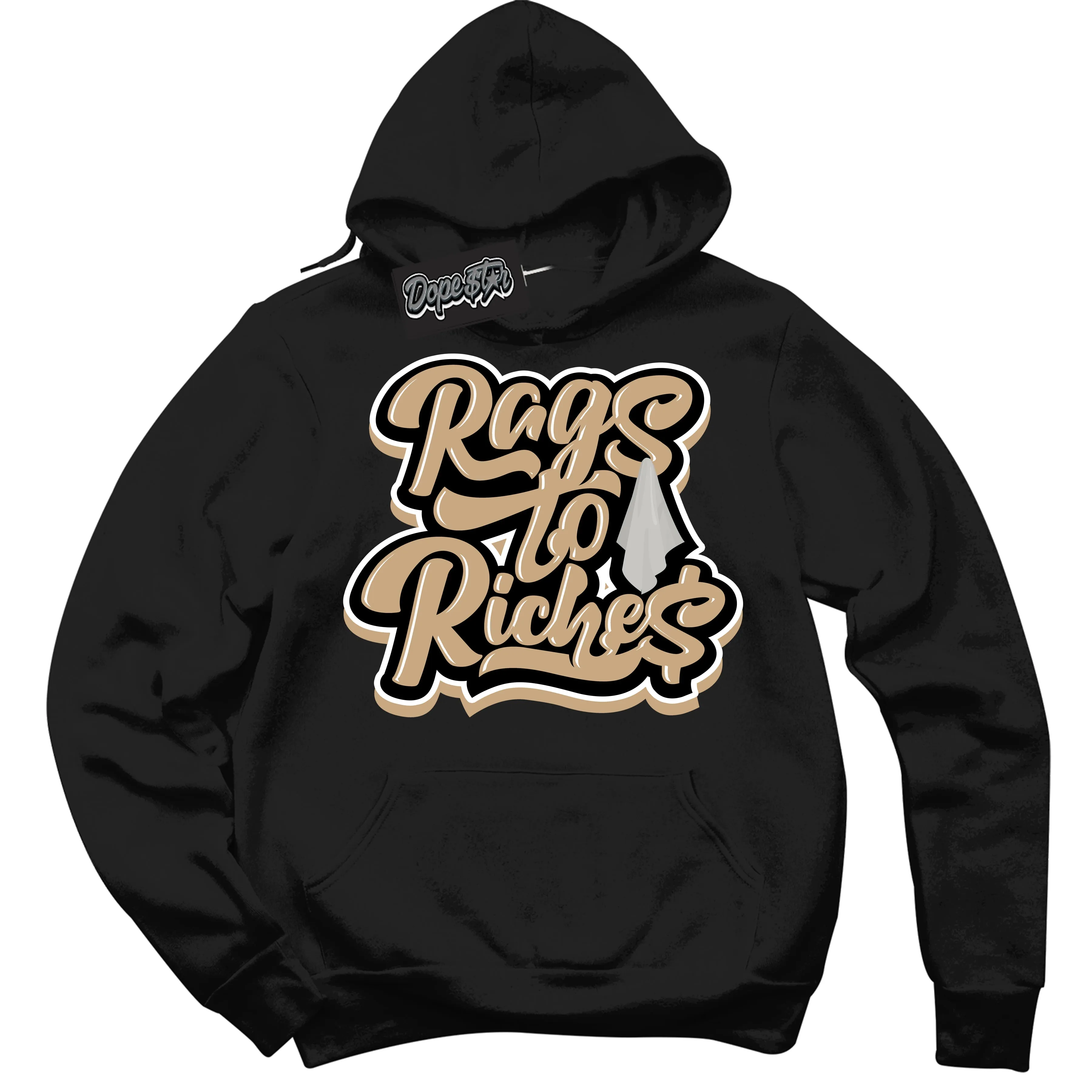 Black Anthracite Sesame Dunk Sneaker Hoodie Rags To Riches Graphic