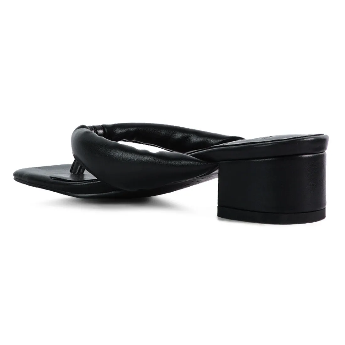 Black Low Heel Thong Sandals