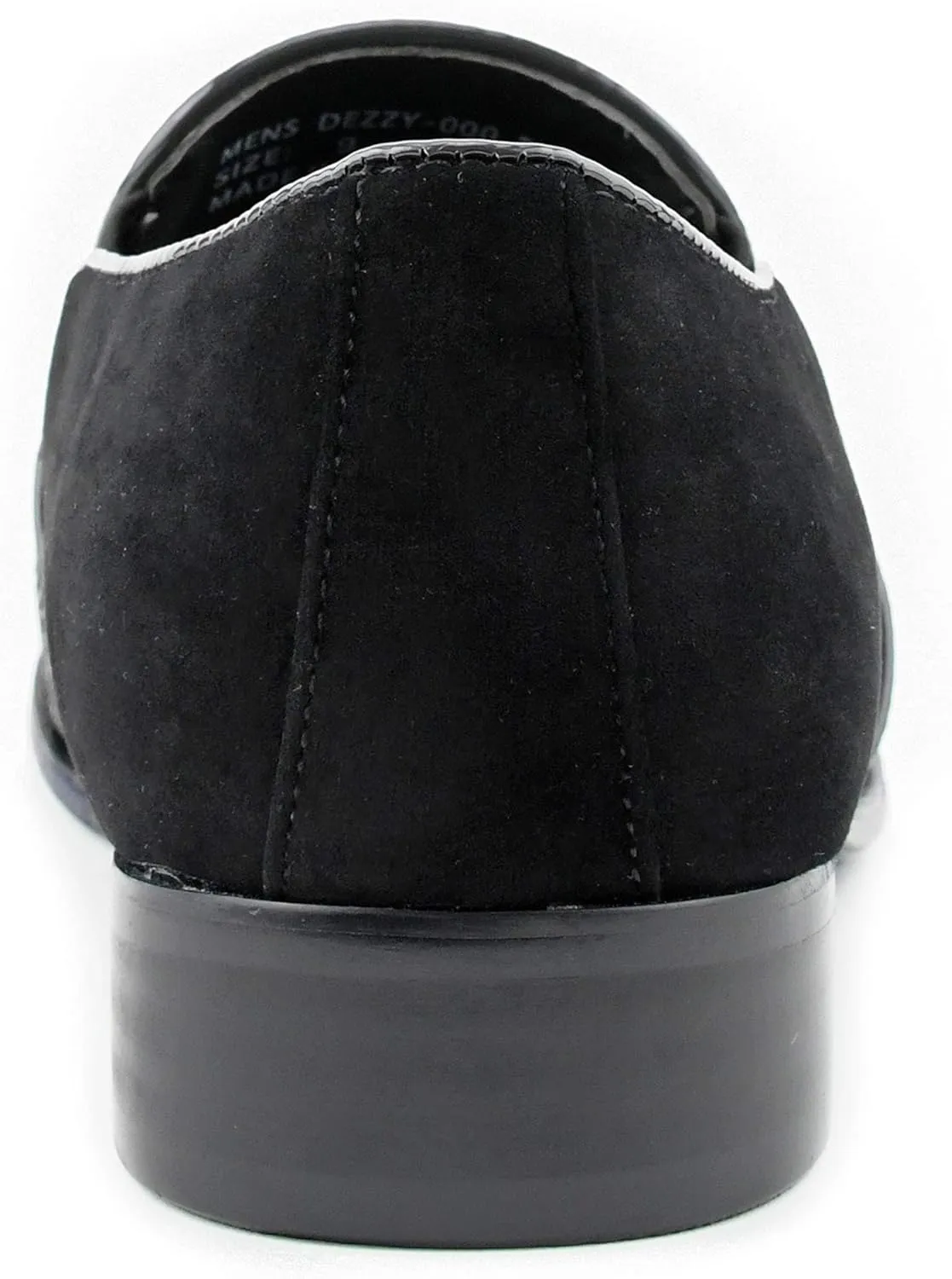 Bolano x Amali Men's Dress Loafers with Rhinestones, Slip-On, Tuxedo Loafer Shoes for Men, Pointed Toe with Metal Tip, Size Up