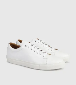 Brando Beamer Mens Leather Sneakers in White
