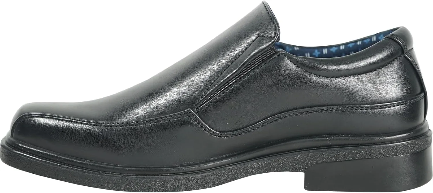 bravo! Boy Classic Slip-on Loafer and Lace-up Oxford William Kid Dress Shoe School Uniform with Removable Insole and Square Toe Black Brown Black Patent