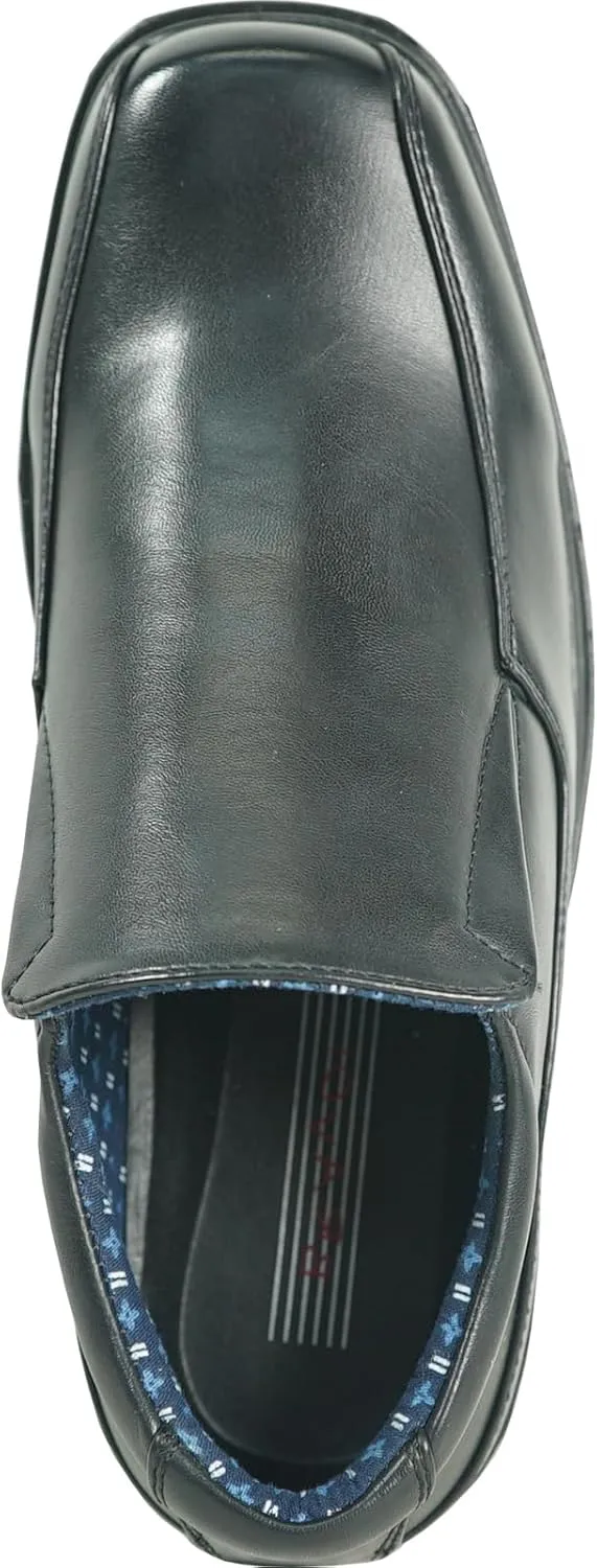 bravo! Boy Classic Slip-on Loafer and Lace-up Oxford William Kid Dress Shoe School Uniform with Removable Insole and Square Toe Black Brown Black Patent