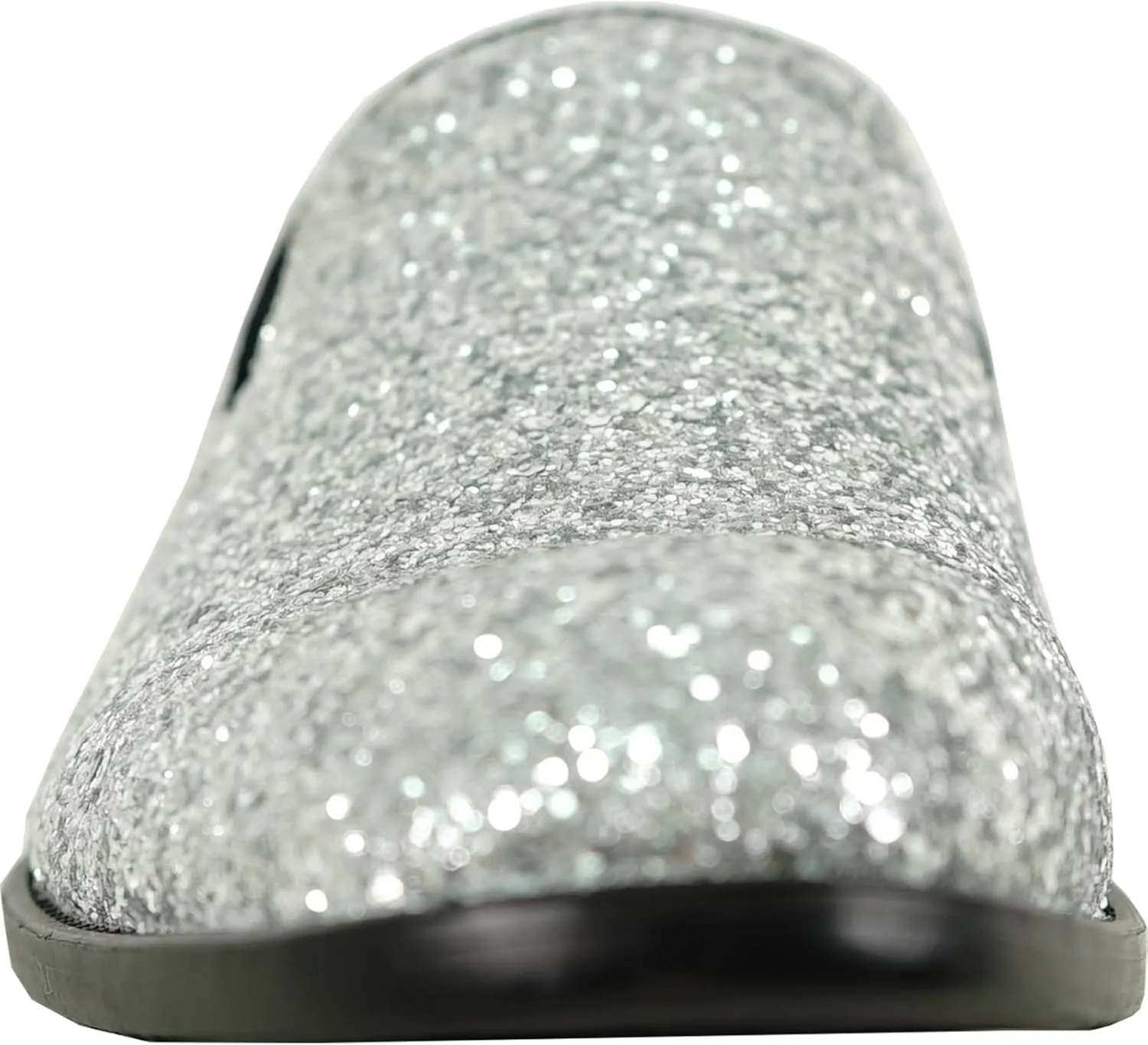 bravo! Men Dress Shoe Prom Slip on Loafer Tuxedo Shoe Classic Metallic Glitter for Wedding Prom Party Black Gold Silver