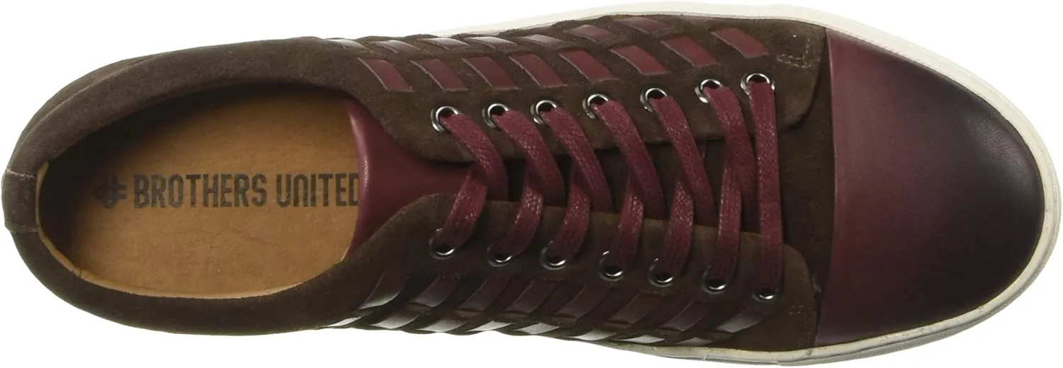 Brothers United Men's Leather Luxury Fashion Sneaker with Woven Detail