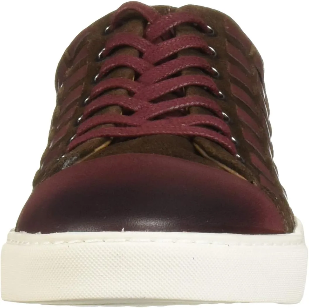 Brothers United Men's Leather Luxury Fashion Sneaker with Woven Detail