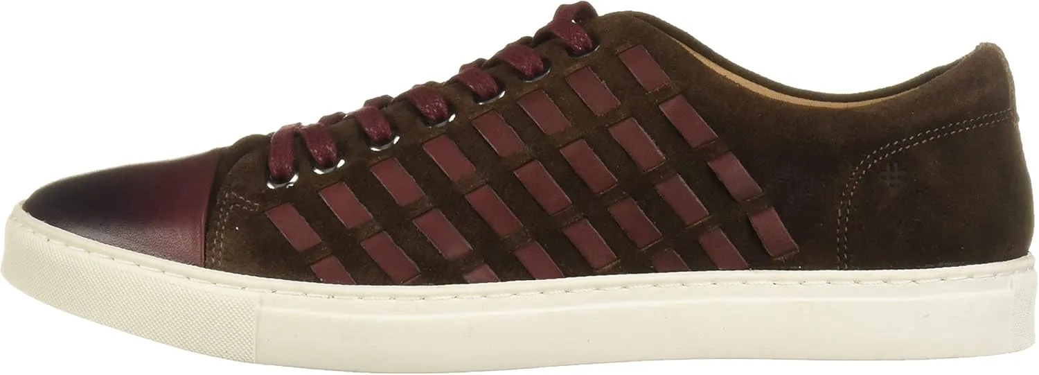 Brothers United Men's Leather Luxury Fashion Sneaker with Woven Detail