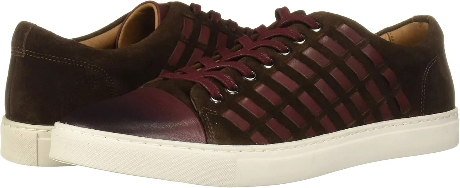 Brothers United Men's Leather Luxury Fashion Sneaker with Woven Detail