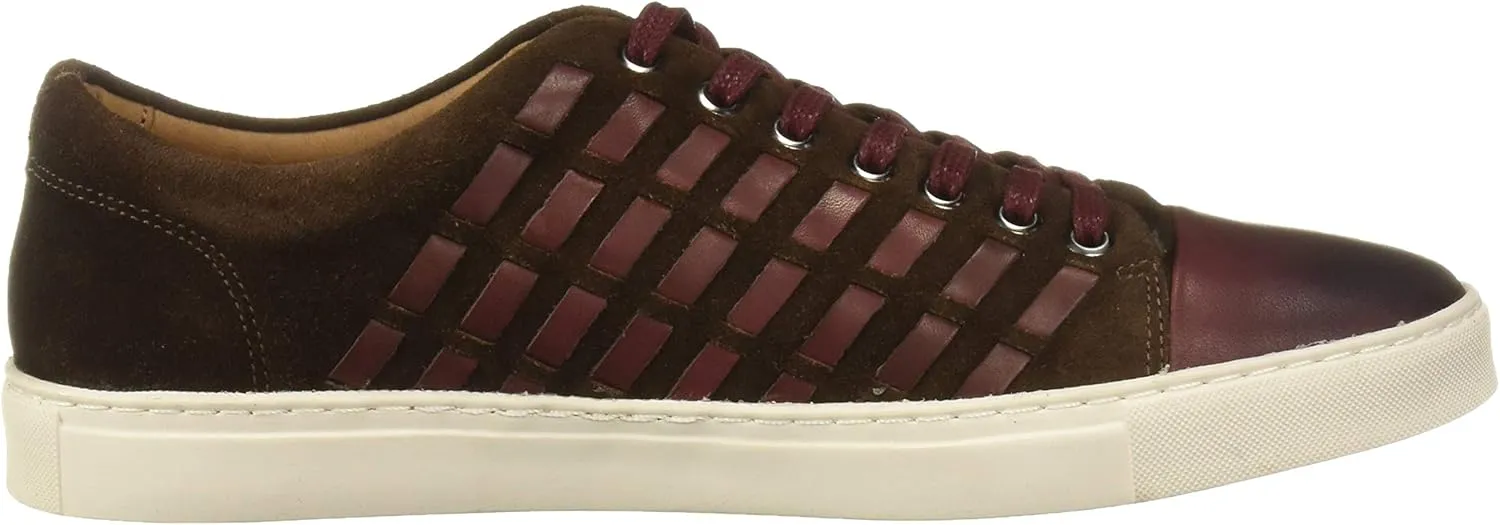 Brothers United Men's Leather Luxury Fashion Sneaker with Woven Detail